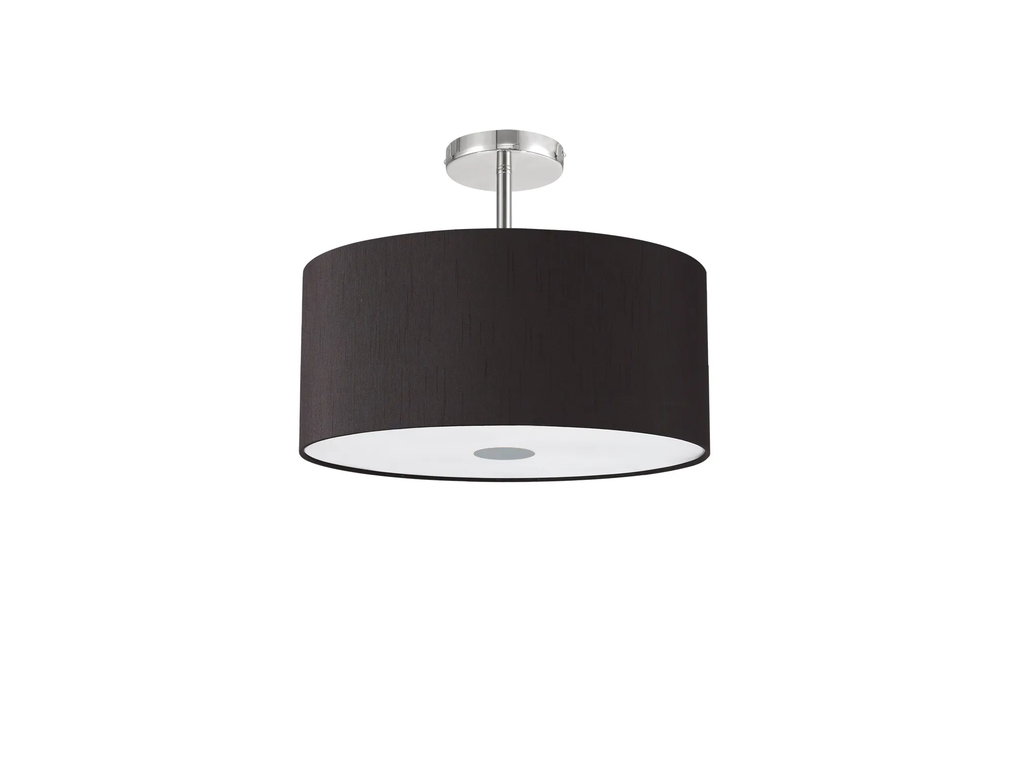 Baymont 40cm, Drop Flush 5 Light Polished Chrome, Black/White, Frosted Diffuser DK0487  Deco Baymont CH BL